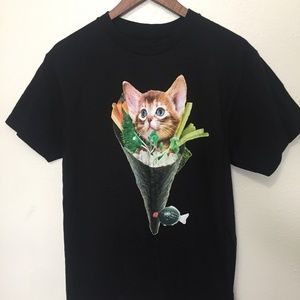 Neff Black Cat Sushi T-Shirt Medium